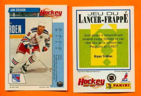 1992 PANINI French #241-Jan Erixon