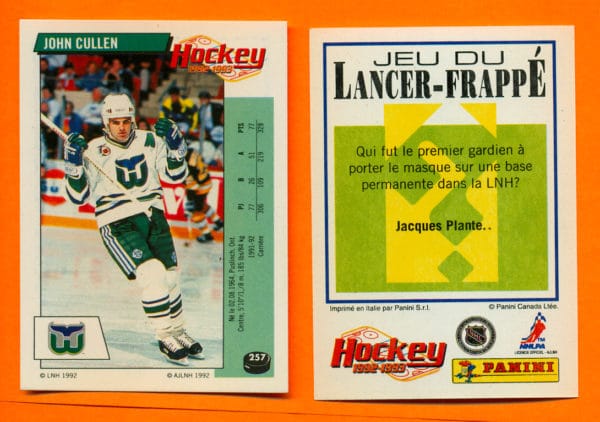 1992 PANINI French #257-John Cullen