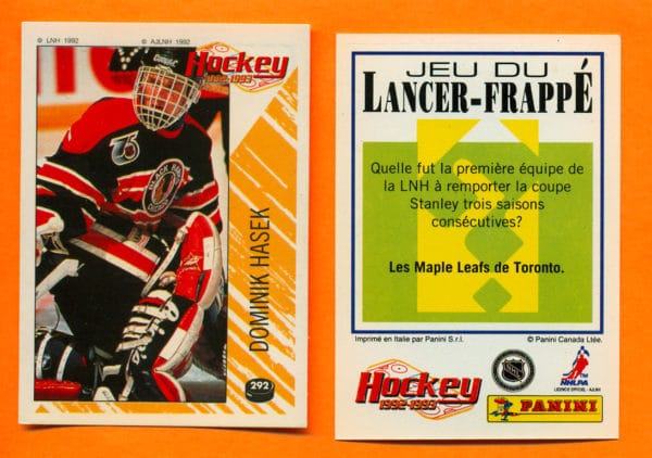 1992 PANINI French #292-Dominik Hasek