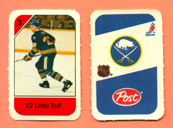 1982 Post Mini Cards #27-Lindy Ruff