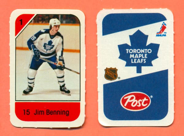 1982 Post Mini Cards #210-Jim Benning