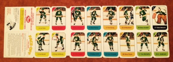 1982 Post Cereal NHL Mini Card Flat Panel Minnesota North Stars