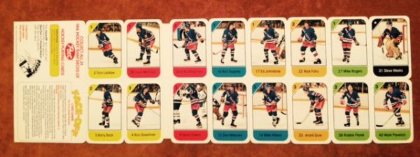 1982 Post Cereal NHL Mini Card Flat Panel New York Rangers