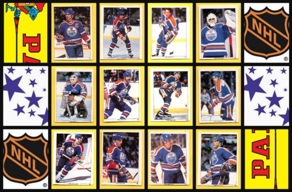 1991 Panini Edmonton Oilers NHL Hockey Stickers Super Set of 32 (2 Panels)