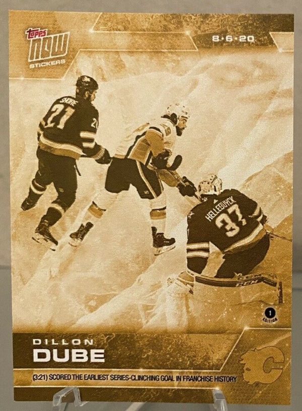 2020 PLAYOFFS TOPPS NOW Day 5 #SCP-21G Gold (picture proof) - Dillon Dube est (1 of 5)