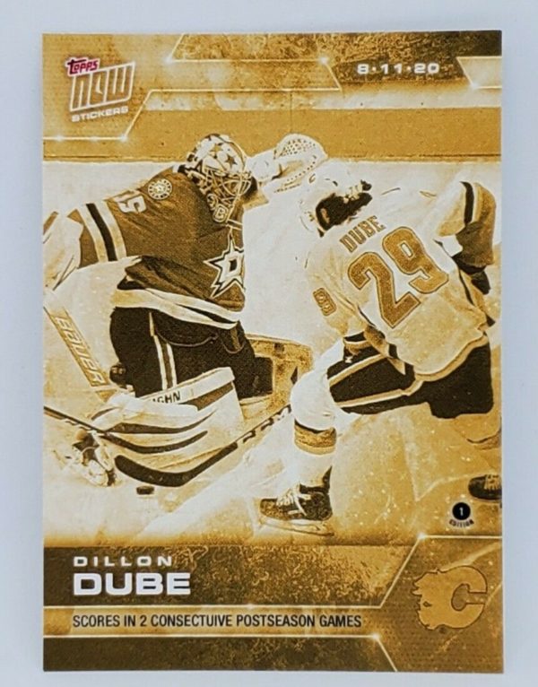 2020 PLAYOFFS TOPPS NOW Day 7 #SCP-40G Gold (picture proof) - Dillon Dube 2 est (1 of 4)