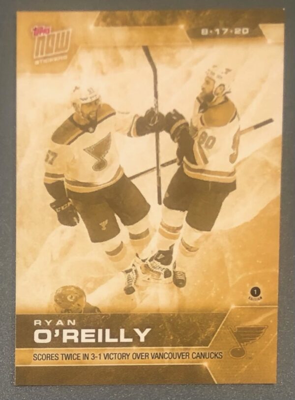 2020 PLAYOFFS TOPPS NOW Day 11 #SCP-75G Gold (back of pack proof) - Ryan O'Reilly est (1 of 4)