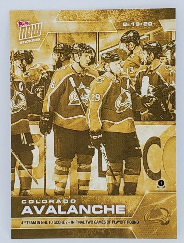 2020 PLAYOFFS TOPPS NOW Day 13 #SCP-83G Gold (back of pack proof) - Colorado Avalanche 3 est (1 of 4)