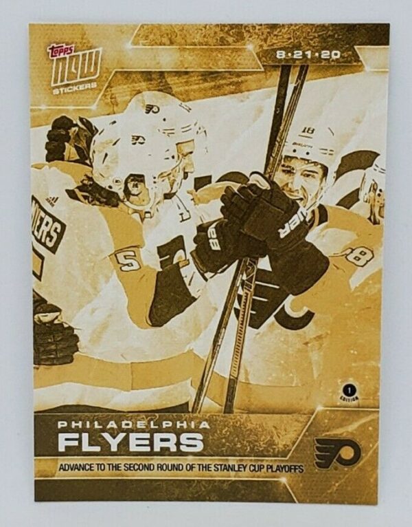 2020 PLAYOFFS TOPPS NOW Day 15 #SCP-91G Gold (back of pack proof) - Philadelphia Flyers 2 est (1 of 8)