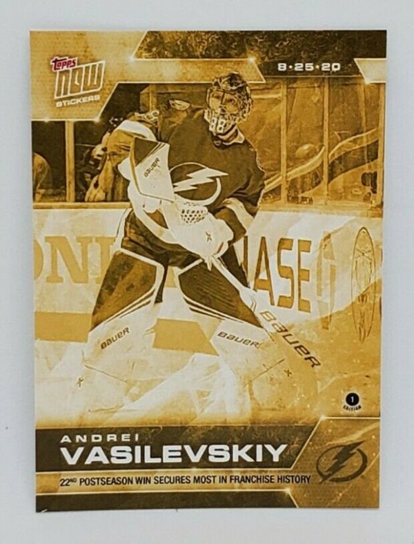 2020 PLAYOFFS TOPPS NOW Day 17 #SCP-105G Gold (picture proof) - Andrei Vasilevskiy 2 est (1 of 5)