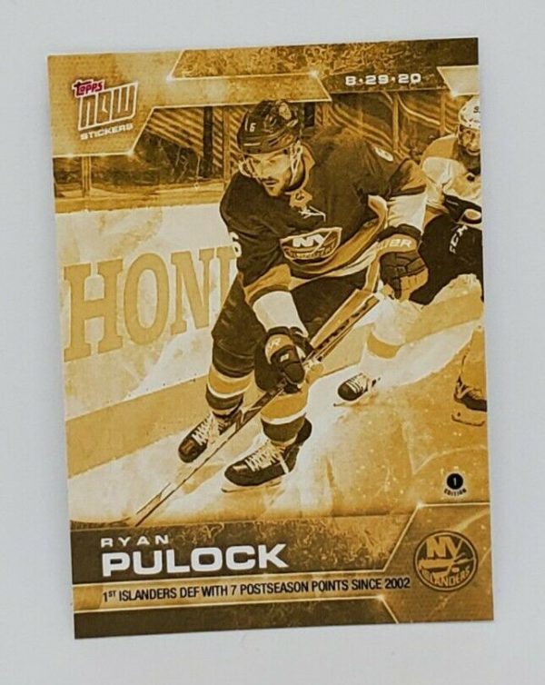 2020 PLAYOFFS TOPPS NOW Day 19 #SCP-116G Gold (back of pack proof) - Ryan Pulock est (1 of 8)