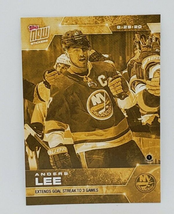 2020 PLAYOFFS TOPPS NOW Day 19 #SCP-117G Gold (back of pack proof) - Anders Lee est (1 of 8)