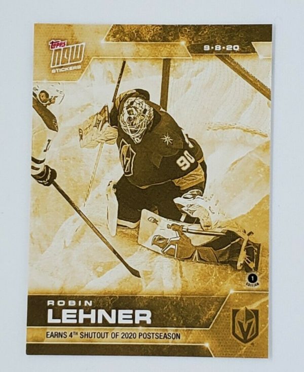 2020 PLAYOFFS TOPPS NOW Day 25 #SCP-155G Gold (back of pack proof) - Robin Lehner 3 est (1 of 5)