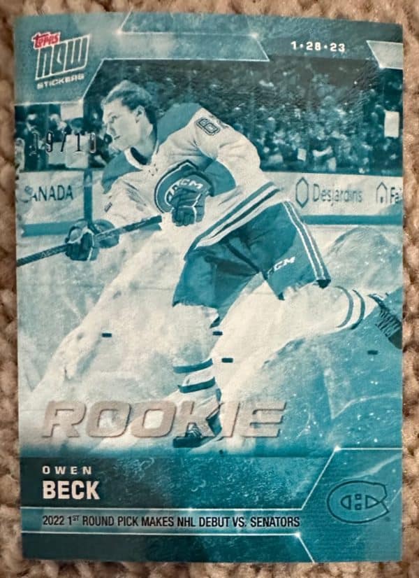 2022-23 Topps NOW Ice Parallel  #178- Owen Beck (1 of 10)