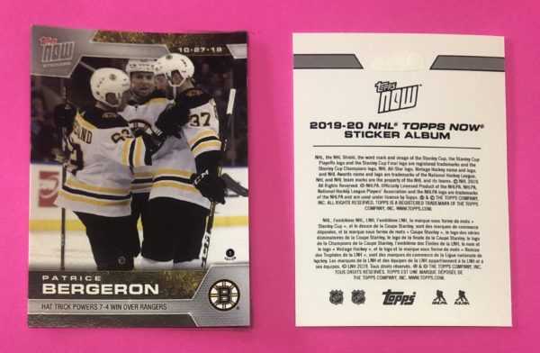 2019 Topps NOW Week 4- #33- Patrice Bergeron (1 of 770)