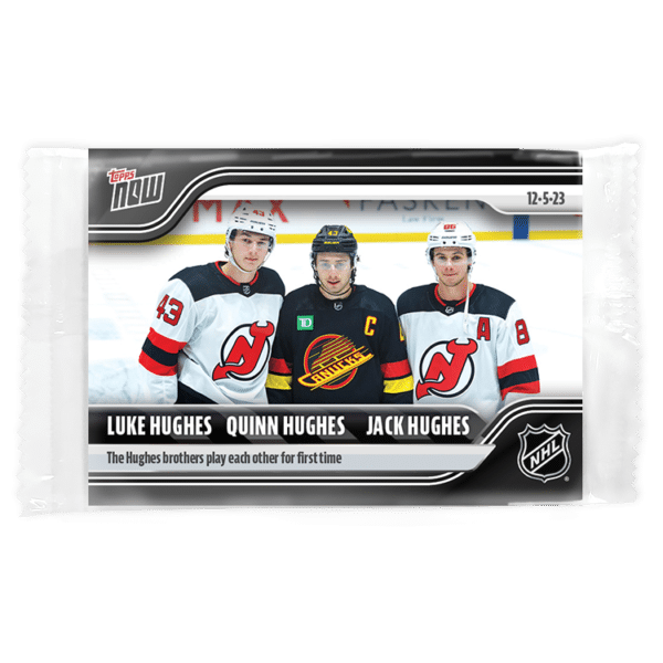 2023-24 TOPPS NOW  #53- Luke Hughes/ Quinn Hughes 2/ Jack Hughes 2 (1 of 949)