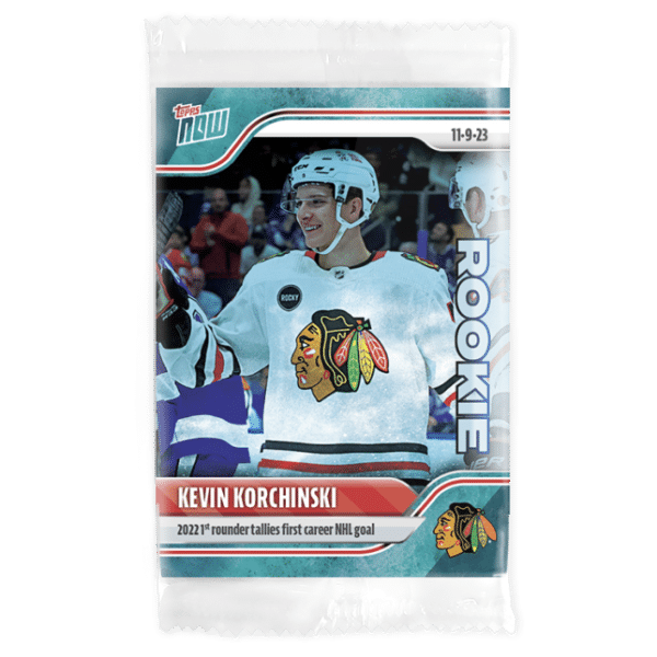 2023-24 TOPPS NOW /10 Blue Ice Parallel  #32- Kevin Korchinski (1 of 10)