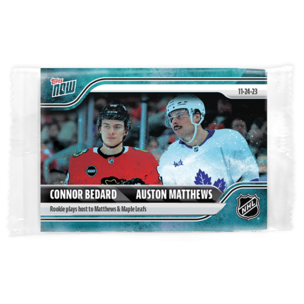 2023-24 TOPPS NOW /10 Blue Ice Parallel  #45- Connor Bedard 6/ Auston Matthews 3 (1 of 10)