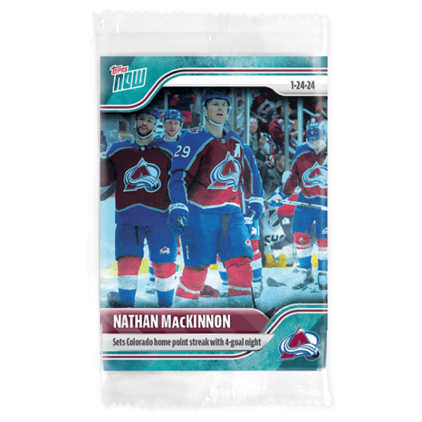 2023-24 TOPPS NOW /10 Blue Ice Parallel  #96- Nathan MacKinnon 4 (1 of 10)