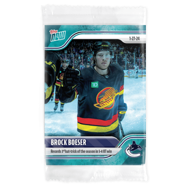 2023-24 TOPPS NOW /10 Blue Ice Parallel  #100- Brock Boeser 2 (1 of 10)