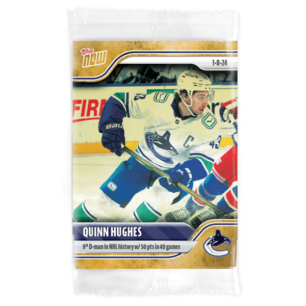 2023-24 TOPPS NOW /1 Gold Ice Parallel  #80- Quinn Hughes 3 (1 of 1)