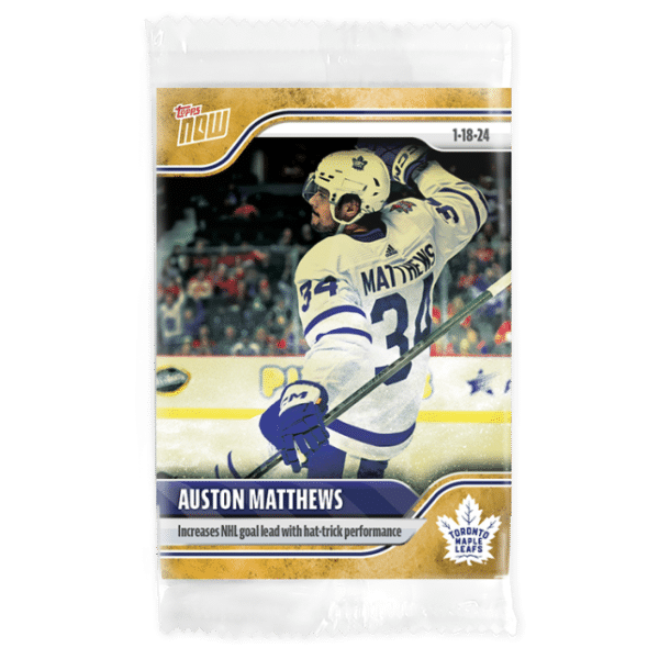 2023-24 TOPPS NOW /1 Gold Ice Parallel  #91- Auston Matthews 4 (1 of 1)