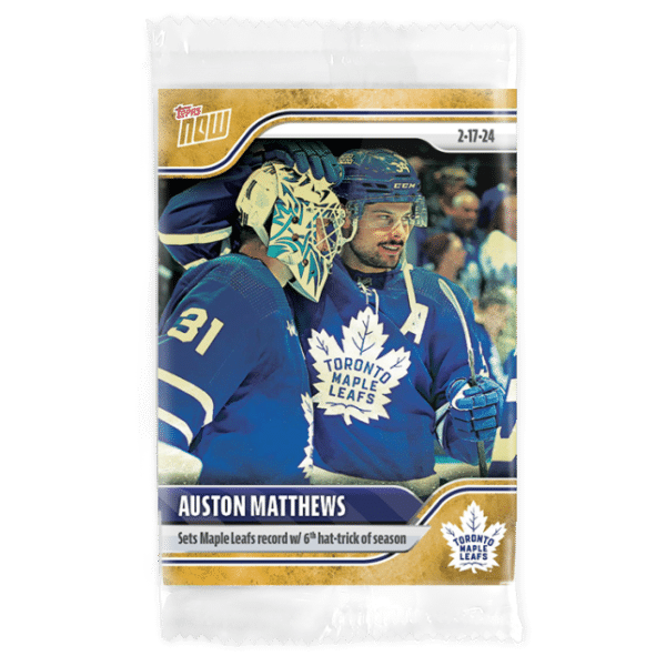 2023-24 TOPPS NOW /1 Gold Ice Parallel  #122- Auston Matthews 6 (1 of 1)