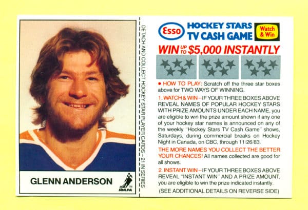 1983 Esso Cards #1-Glenn Anderson