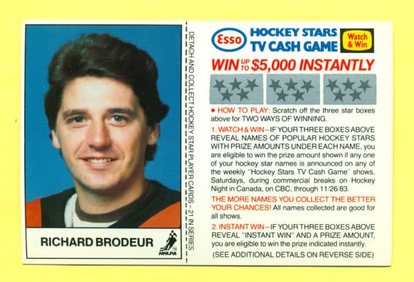 1983 Esso Cards #4-Richard Brodeur