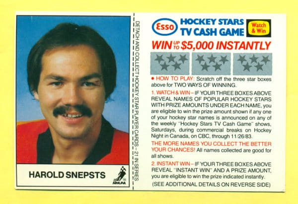 1983 Esso Cards #18-Harold Snepsts