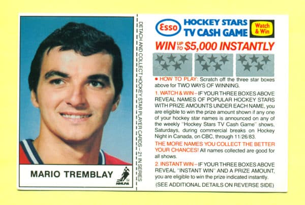 1983 Esso Cards #20-Mario Tremblay