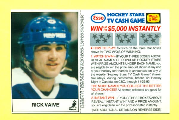 1983 Esso Cards #21-Rick Vaive