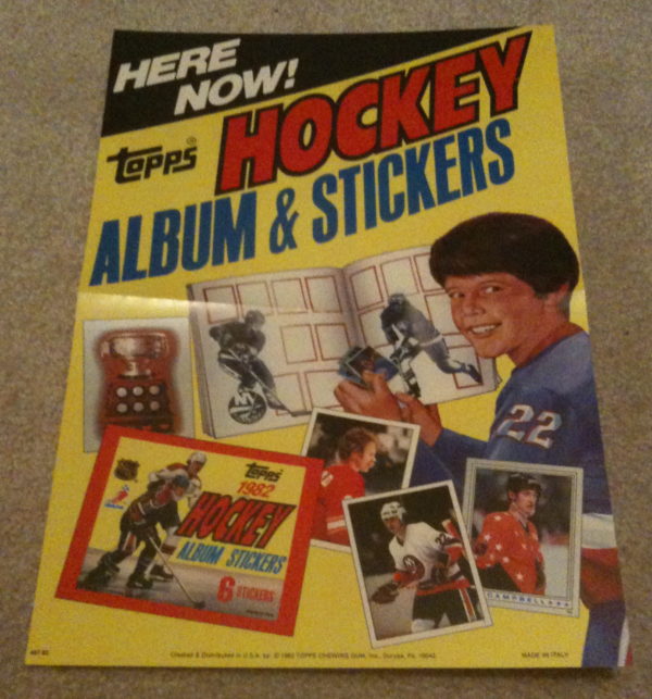 1982 1st Year Topps NHL Sticker Case Topper Poster