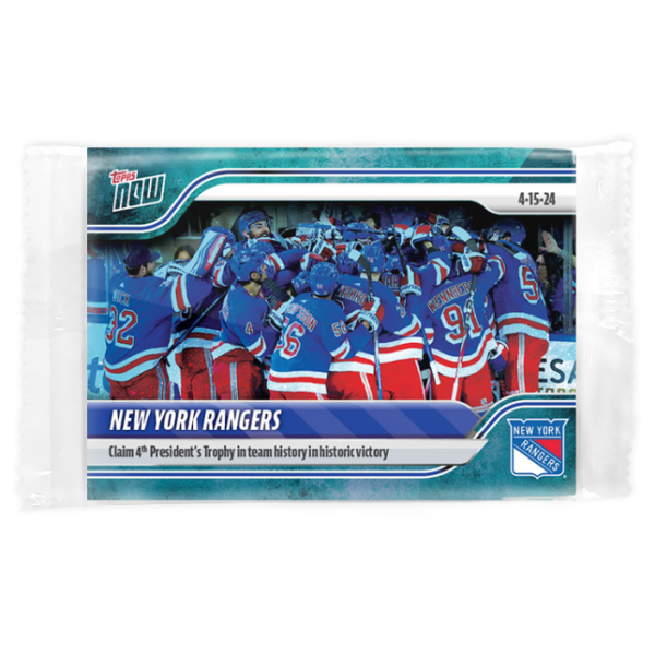 2023-24 TOPPS NOW /10 Blue Ice Parallel  #172- New York Rangers 3 (1 of 10)