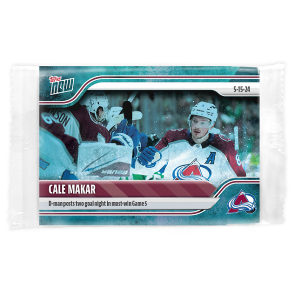 2023-24 TOPPS NOW /10 Blue Ice Parallel  #198- Cale Makar 5 (1 of 10)