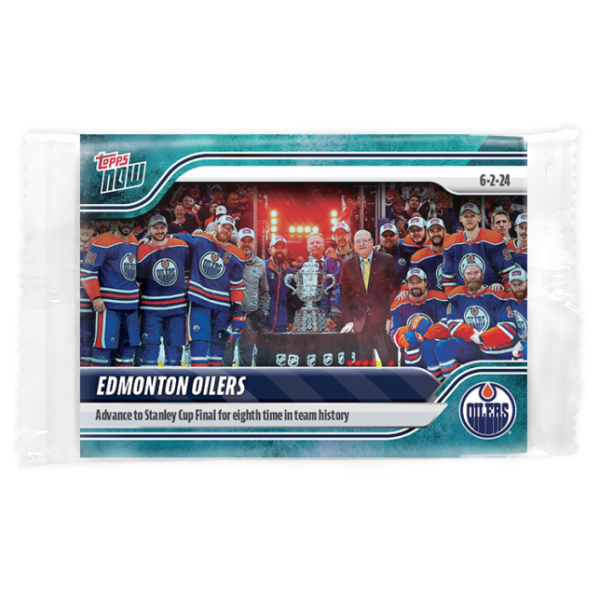 2023-24 TOPPS NOW /10 Blue Ice Parallel  #215- Edmonton Oilers 6 (1 of 10)