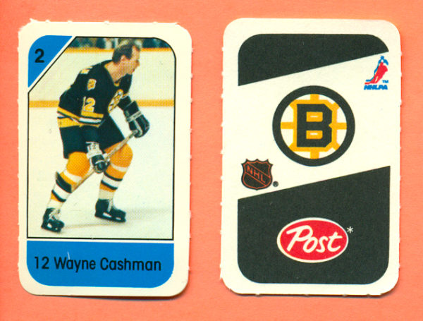 1982 Post Mini Cards #12-Wayne Cashman