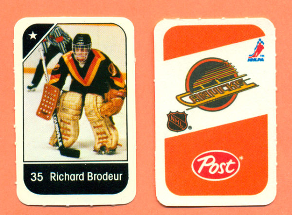 1982 Post Mini Cards #104-Richard Brodeur