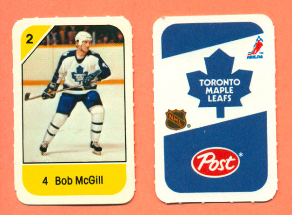 1982 Post Mini Cards #217-Bob McGill