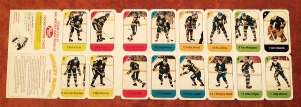 1982 Post Cereal NHL Mini Card Flat Panel Buffalo Sabres