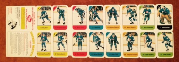 1982 Post Cereal NHL Mini Card Flat Panel Quebec Nordiques