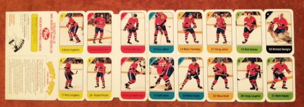 1982 Post Cereal NHL Mini Card Flat Panel Montreal Canadiens