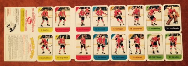 1982 Post Cereal NHL Mini Card Flat Panel Chicago Blackhawks