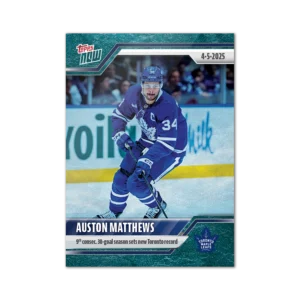 2024-25 Topps NOW /10 Blue Ice Parallel #153- Auston Matthews 5 (1 of 10)
