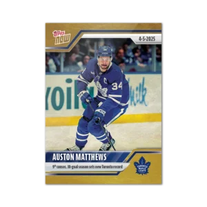 2024-25 Topps NOW /1 Gold Ice Parallel #153- Auston Matthews 5 (1 of 1)
