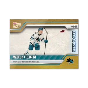 2024-25 Topps NOW /1 Gold Ice Parallel #156- Macklin Celebrini 9 (1 of 1)