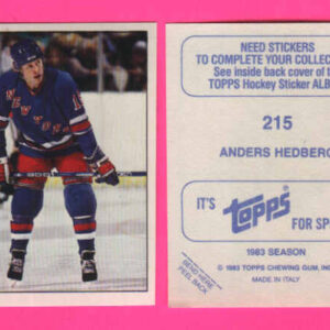1983 Topps #215-Anders Hedberg