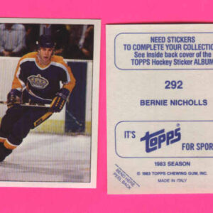 1983 Topps #292-Bernie Nicholls