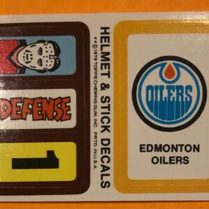 1979 Topps Hockey Insert Sticker Edmonton Oilers