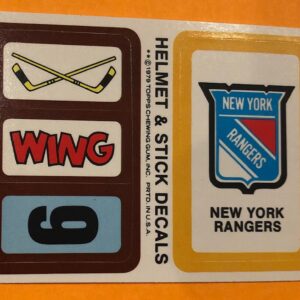 1979 Topps Hockey Insert Sticker New York Rangers